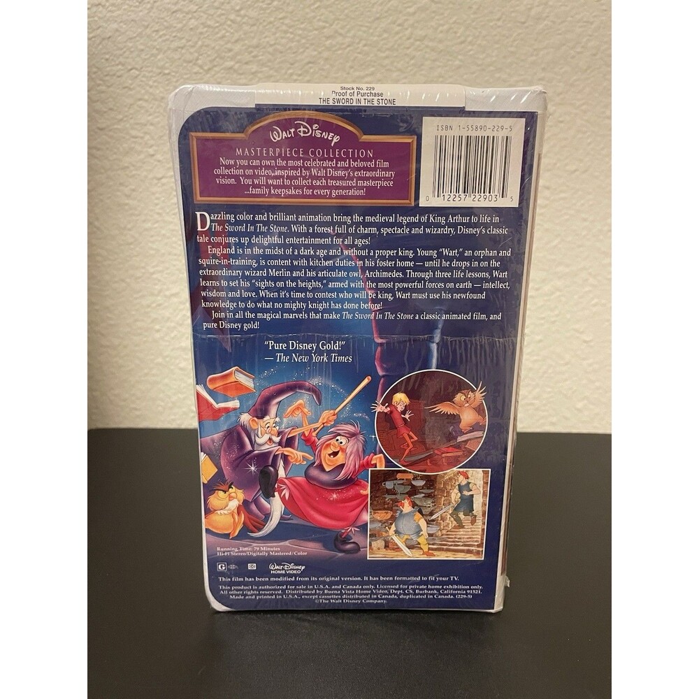 Walt Disney The Sword in The Stone VHS (Tape New & Sealed) - Picture 3 of 4